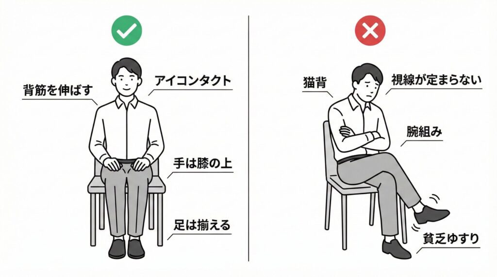 面接での正しい姿勢とマナー