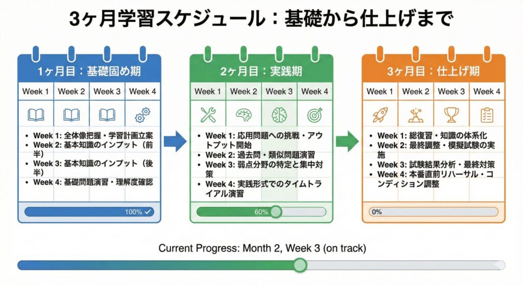 3ヶ月の学習計画スケジュール表