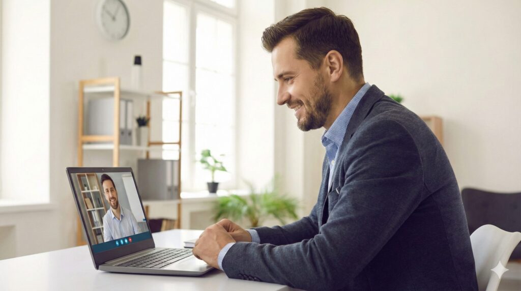 Bizmates無料体験レッスンの申し込み5ステップを示すフローチャート