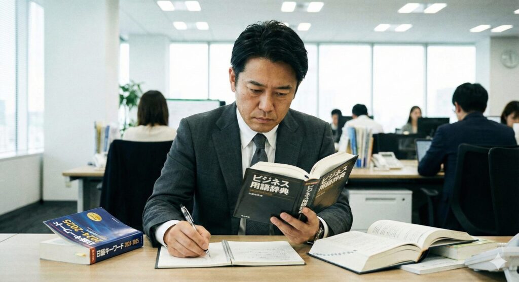 経済・ビジネス用語を学ぶビジネスパーソン