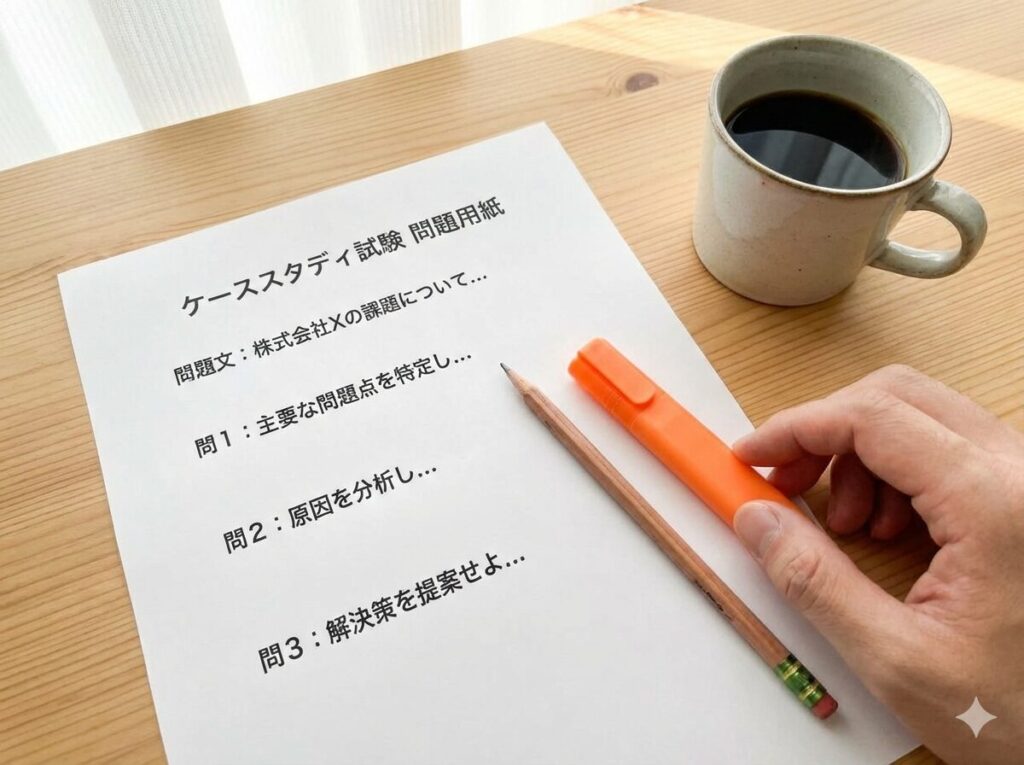 ケーススタディの例題問題用紙のイメージ