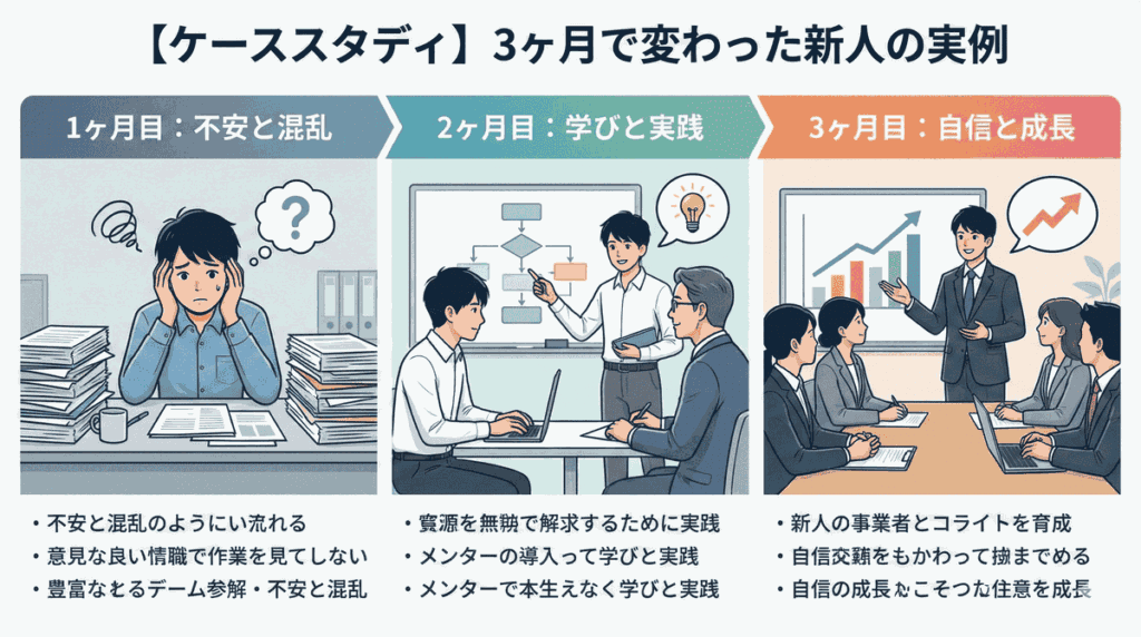 【ケーススタディ】3ヶ月で変わった新人の実例