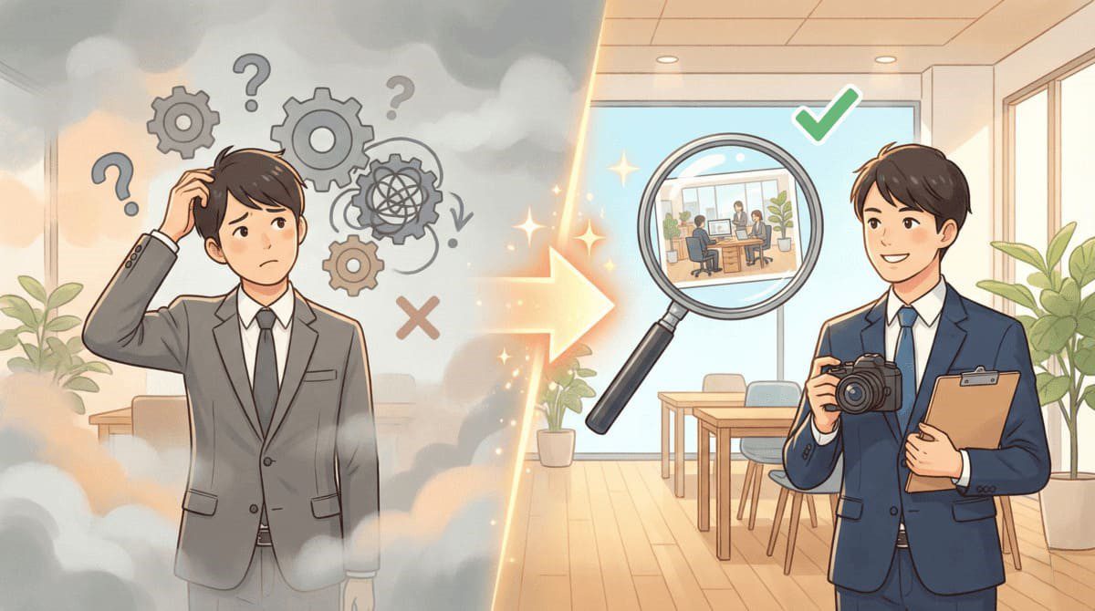 問題点と原因のNG例とOK例の比較