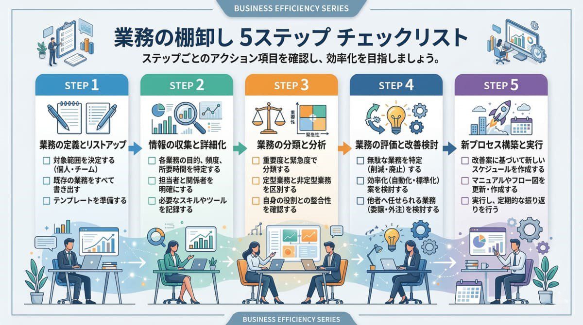 業務の棚卸し×権限委譲5ステップのチェックリスト
