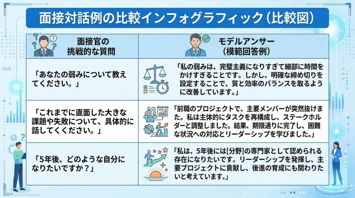面接官と受験者の切り返し質問の具体的なやり取り例