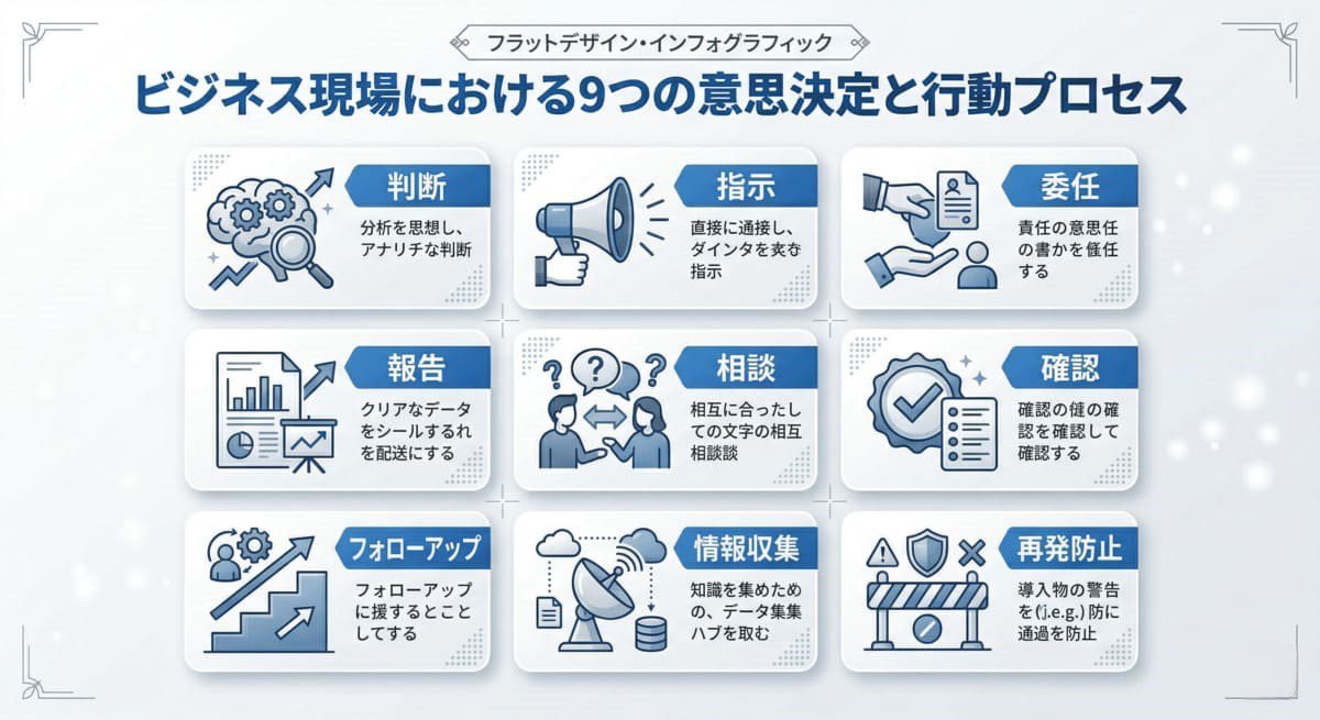 インバスケットで評価される9つのアクション一覧