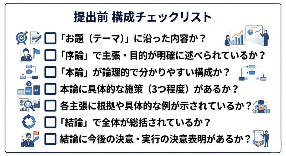 昇格論文の提出前構成チェックリスト7項目