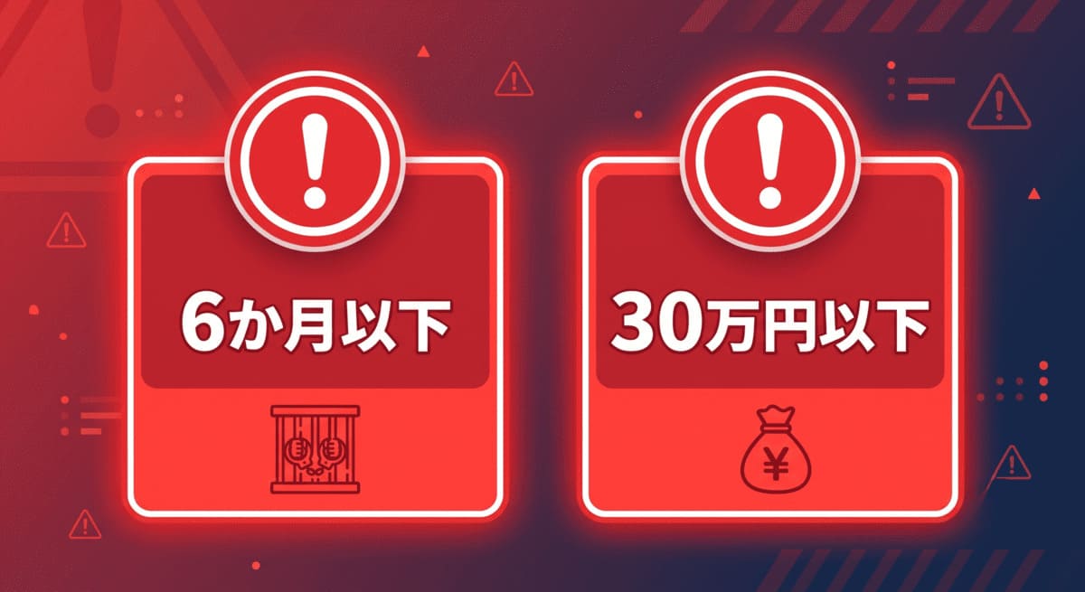 36協定違反の罰則(拘禁刑・罰金)を示す図解